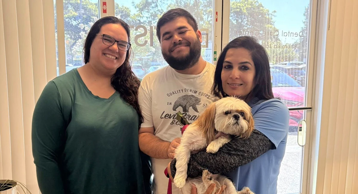 Dentist Bhumika Jain With Patients And A Dog